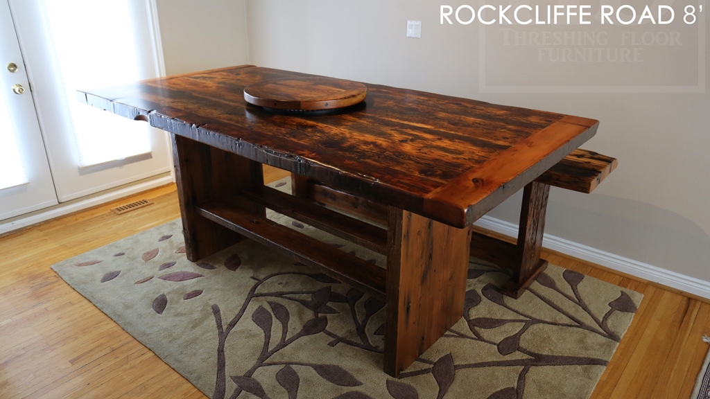 custom bar height reclaimed wood table, Ontario, rustic furniture, mennonite furniture