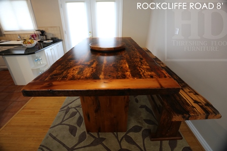 custom bar height reclaimed wood table, Ontario, rustic furniture, mennonite furniture