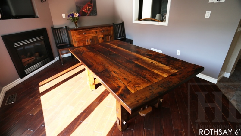 reclaimed wood table, Cambridge, Ontario, mennonite furniture Cambridge, rustic table, barnwood table, HD Threshing, HD Threshing Floor Furniture , Gerald Reinink, epoxy, resin, farmhouse table, harvest tables Toronto, solid wood furniture, live edge, recycled wood furniture