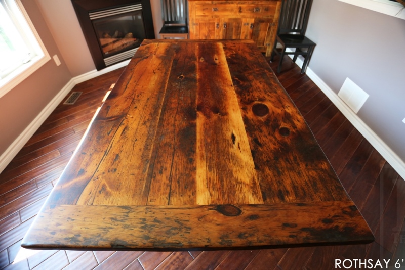 reclaimed wood table, Cambridge, Ontario, mennonite furniture Cambridge, rustic table, barnwood table, HD Threshing, HD Threshing Floor Furniture , Gerald Reinink, epoxy, resin, farmhouse table, harvest tables Toronto, solid wood furniture, live edge, recycled wood furniture