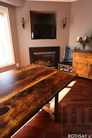 reclaimed wood table, Cambridge, Ontario, mennonite furniture Cambridge, rustic table, barnwood table, HD Threshing, HD Threshing Floor Furniture , Gerald Reinink, epoxy, resin, farmhouse table, harvest tables Toronto, solid wood furniture, live edge, recycled wood furniture