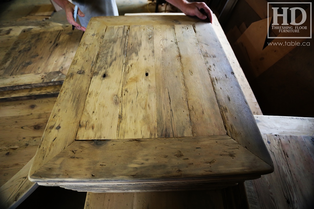 Ontario barnwood table tops, custom tops, HD Threshing Floor Furniture, rustic, distressed wood top, Gerald Reinink, mennonite furniture