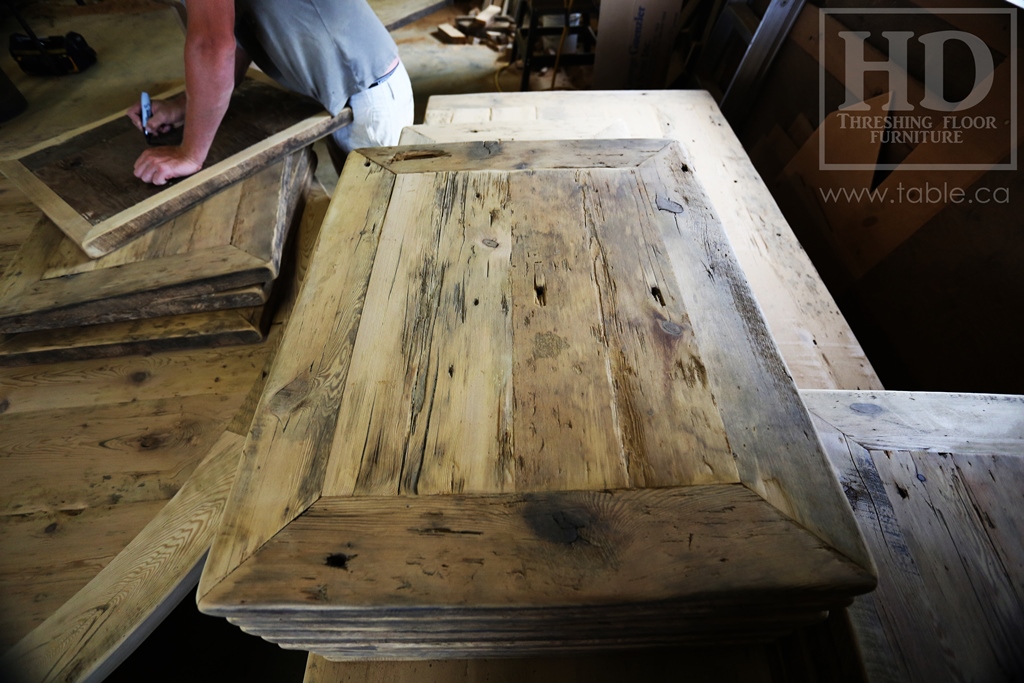 Ontario barnwood table tops, custom tops, HD Threshing Floor Furniture, rustic, distressed wood top, Gerald Reinink, mennonite furniture