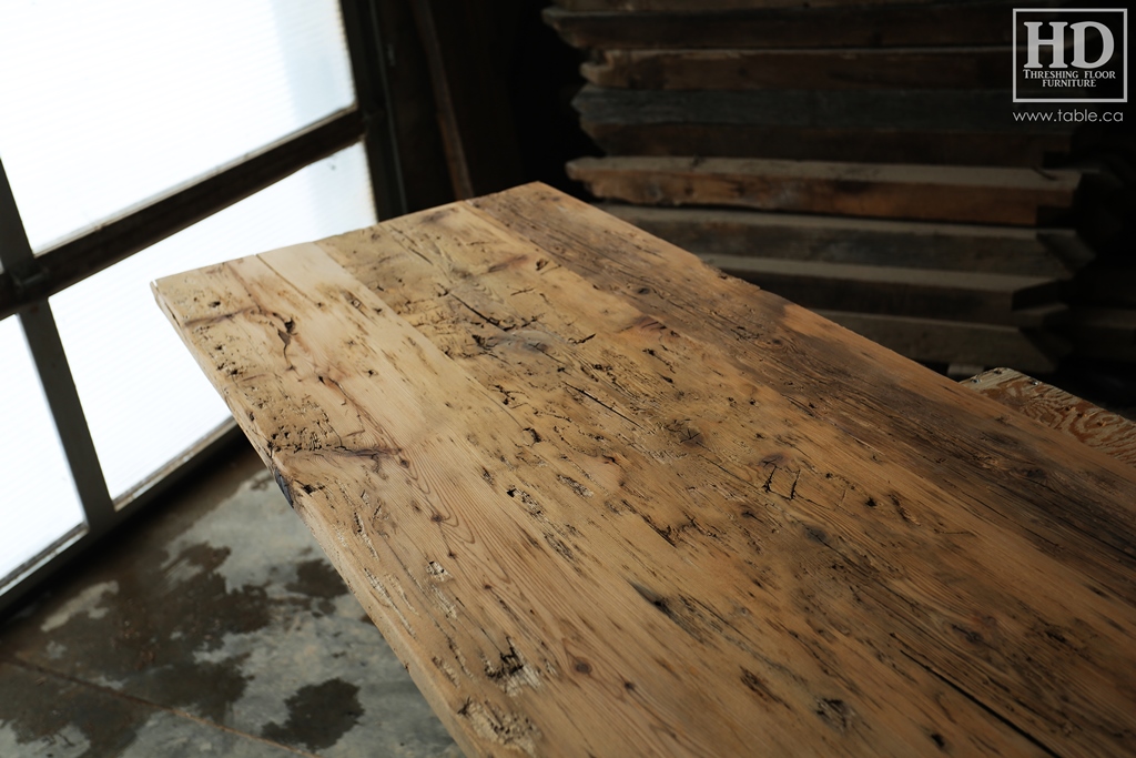 Ontario barnwood table tops, custom tops, HD Threshing Floor Furniture, rustic, distressed wood top, Gerald Reinink, mennonite furniture