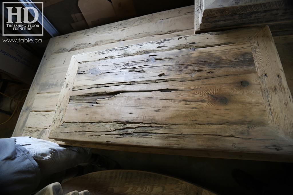 Ontario barnwood table tops, custom tops, HD Threshing Floor Furniture, rustic, distressed wood top, Gerald Reinink, mennonite furniture