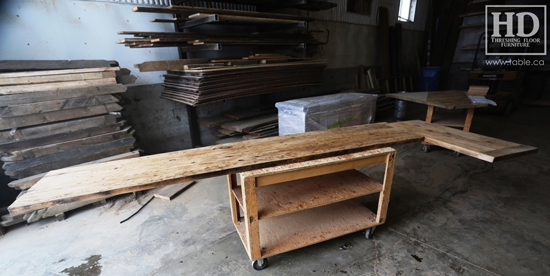 Ontario barnwood table tops, custom tops, HD Threshing Floor Furniture, rustic, distressed wood top, Gerald Reinink, mennonite furniture