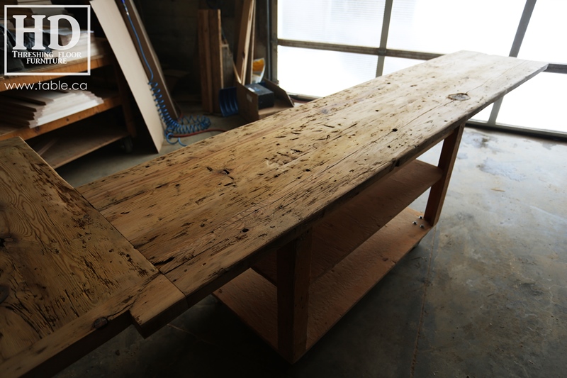 Ontario barnwood table tops, custom tops, HD Threshing Floor Furniture, rustic, distressed wood top, Gerald Reinink, mennonite furniture