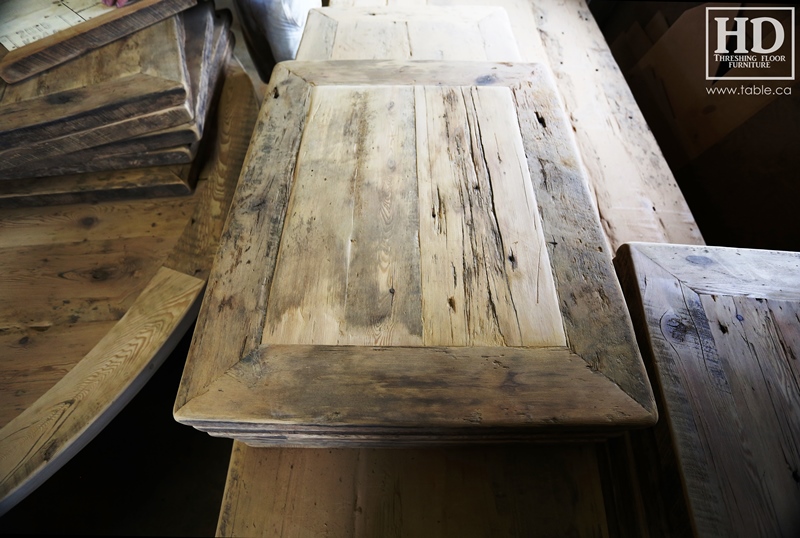 Ontario barnwood table tops, custom tops, HD Threshing Floor Furniture, rustic, distressed wood top, Gerald Reinink, mennonite furniture