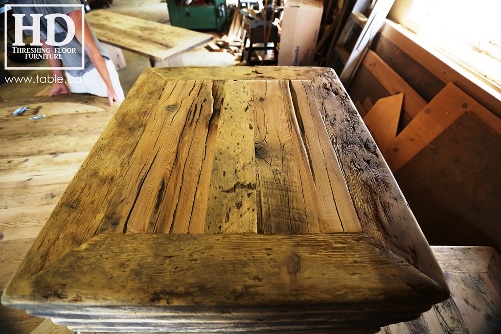 Ontario barnwood table tops, custom tops, HD Threshing Floor Furniture, rustic, distressed wood top, Gerald Reinink, mennonite furniture