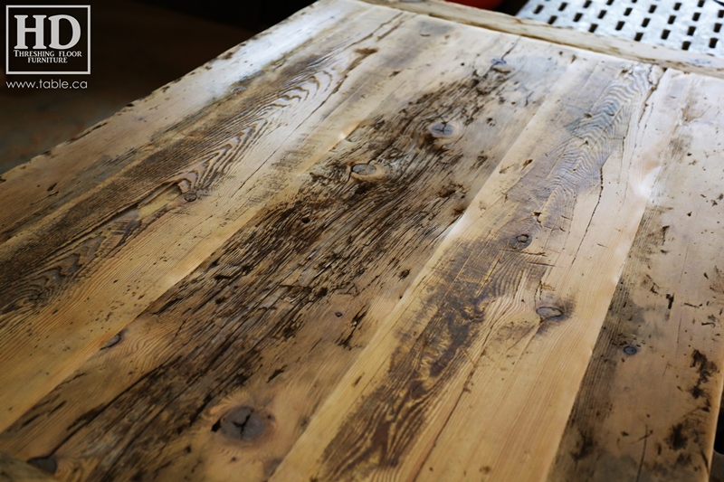 reclaimed wood, Ontario, reclaimed wood tables Ontario, reclaimed wood furniture, threshing floor, Gerald Reinink, distressed, antique, rustic, farmhouse