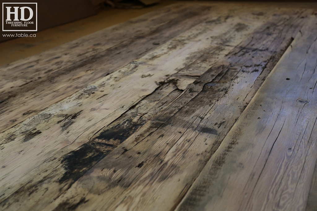 reclaimed wood, Ontario, reclaimed wood tables Ontario, reclaimed wood furniture, threshing floor, Gerald Reinink, distressed, antique, rustic, farmhouse, Ontario barns
