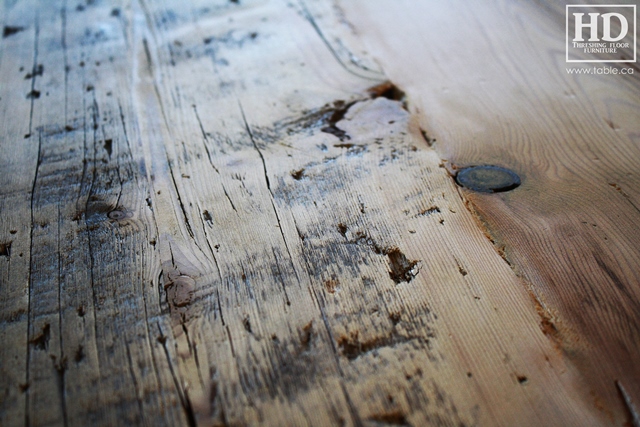 reclaimed wood, Ontario, reclaimed wood tables Ontario, reclaimed wood furniture, threshing floor, Gerald Reinink, distressed, antique, rustic, farmhouse, Ontario barns, recycled wood