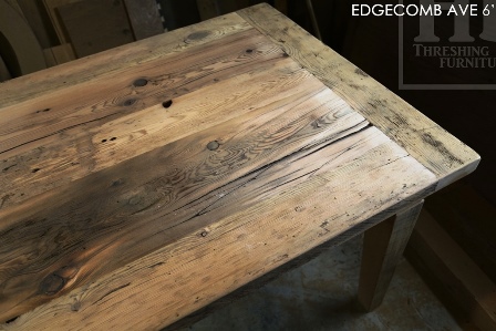 reclaimed wood table Toronto, custom table Toronto, mennonite furniture, epoxy, Gerald Reinink, HD Threshing, HD Threshing Floor Furniture, recycled wood furniture, recycled wood table, solid wood furniture, farmhouse table, harvest tables Toronto