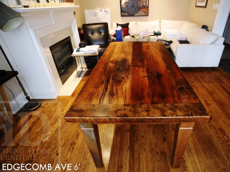 reclaimed wood table Toronto, custom table Toronto, mennonite furniture, epoxy, Gerald Reinink, HD Threshing, HD Threshing Floor Furniture, recycled wood furniture, recycled wood table, solid wood furniture, farmhouse table, harvest tables Toronto