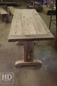 reclaimed wood console table, reclaimed wood sofa table, reclaimed wood hall table, reclaimed wood table Ontario, mennonite furniture, custom reclaimed wood furniture, solid wood furniture Ontario, cottage furniture Ontario, farmhouse table