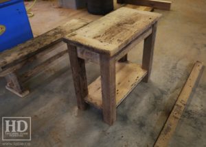 reclaimed wood console table, reclaimed wood sofa table, reclaimed wood hall table, reclaimed wood table Ontario, mennonite furniture, custom reclaimed wood furniture, solid wood furniture Ontario, cottage furniture Ontario, farmhouse table