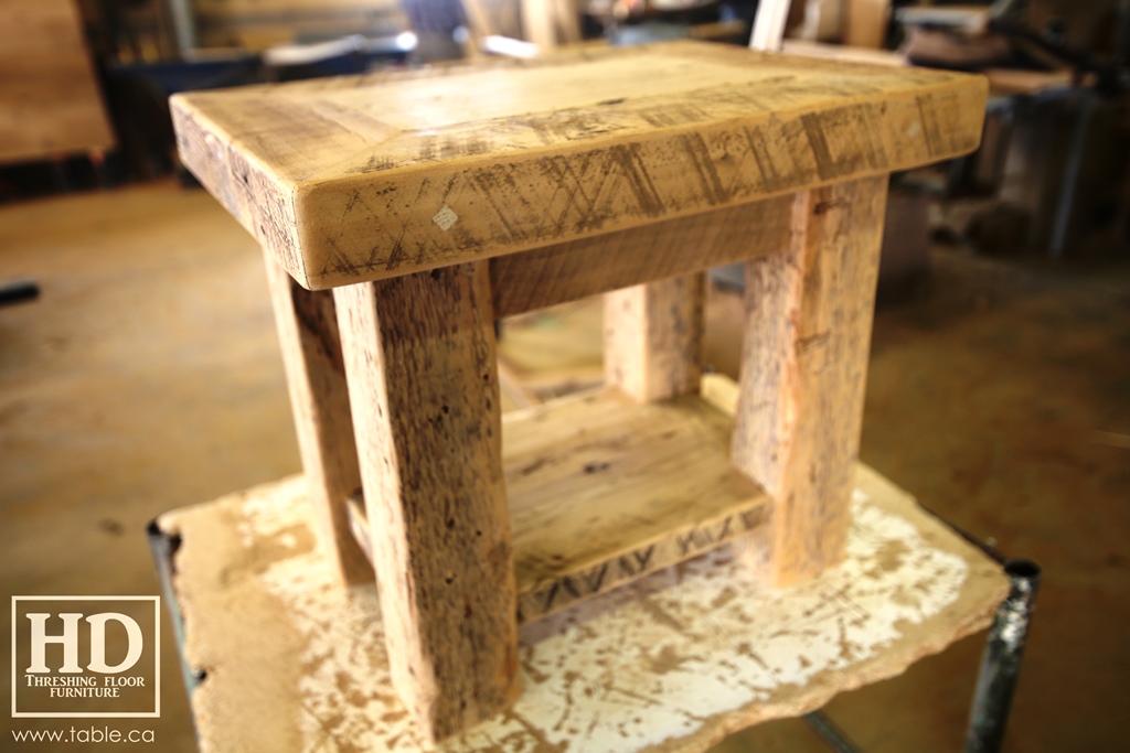 reclaimed wood end table, Ontario, reclaimed wood nightstand, unfinished reclaimed wood end table, side table, mennonite furniture, amish furniture, Gerald Reinink