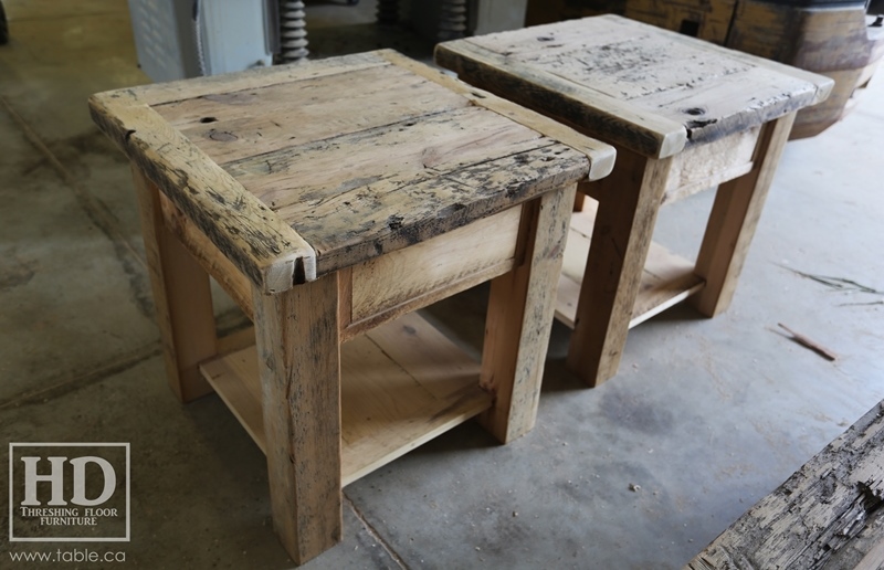 reclaimed wood end table, Ontario, reclaimed wood nightstand, unfinished reclaimed wood end table, side table, mennonite furniture, amish furniture, Gerald Reinink