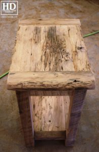 reclaimed wood end table, Ontario, reclaimed wood nightstand, unfinished reclaimed wood end table, side table, mennonite furniture, amish furniture, Gerald Reinink