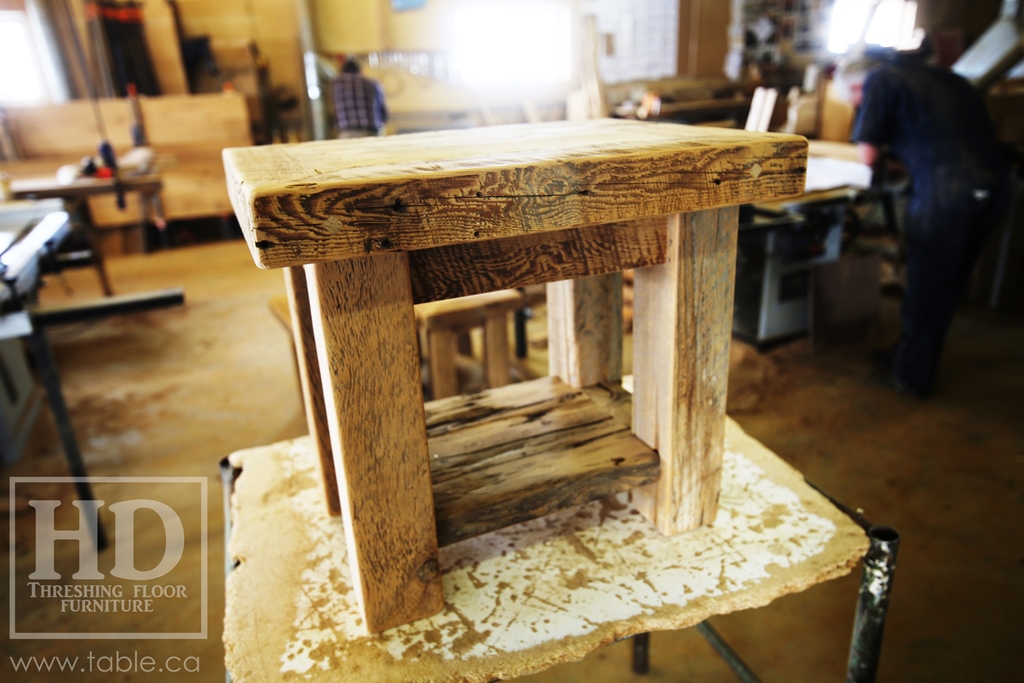 reclaimed wood end table, Ontario, reclaimed wood nightstand, unfinished reclaimed wood end table, side table, mennonite furniture, amish furniture, Gerald Reinink
