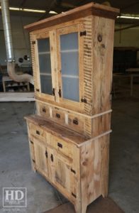 hutch, reclaimed wood hutch, Gerald Reinink, custom. lee valley, lee valley hardware, epoxy, recycled wood furniture, rustic wood hutch, Mennonite furniture