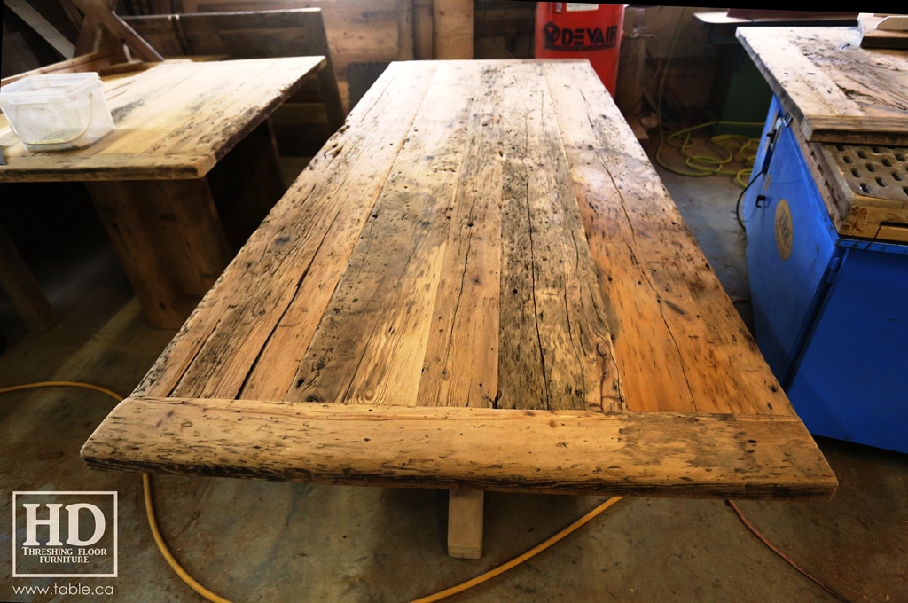 reclaimed wood pedestal table, pedestal table, Ontario