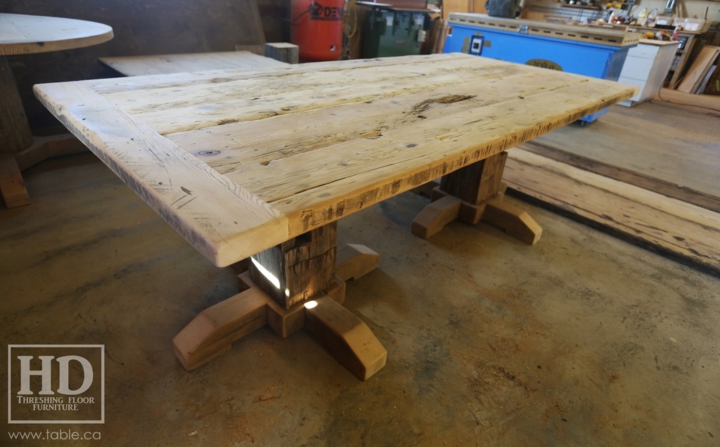 reclaimed wood pedestal table, pedestal table, Ontario