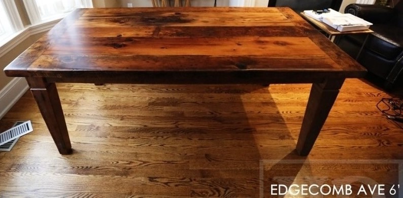 reclaimed wood table Toronto, custom table Toronto, mennonite furniture, epoxy, Gerald Reinink, HD Threshing, HD Threshing Floor Furniture, recycled wood furniture, recycled wood table, solid wood furniture, farmhouse table, harvest tables Toronto