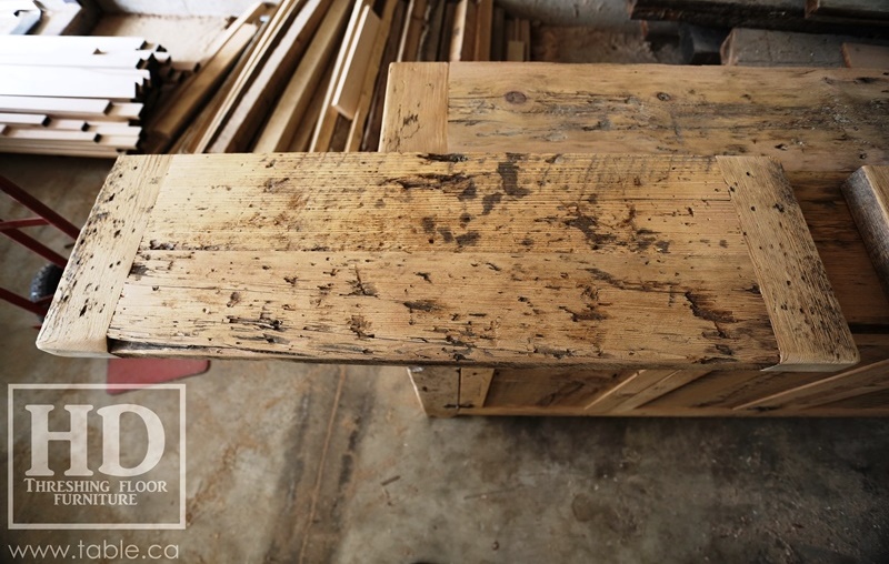 Ontario barnwood table tops, custom tops, HD Threshing Floor Furniture, rustic, distressed wood top, Gerald Reinink, mennonite furniture