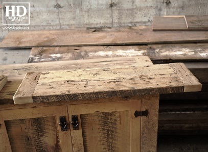 Ontario barnwood table tops, custom tops, HD Threshing Floor Furniture, rustic, distressed wood top, Gerald Reinink, mennonite furniture