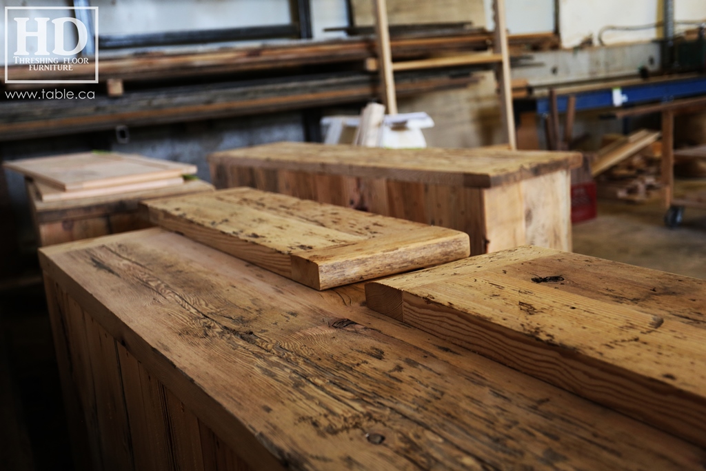 Ontario barnwood table tops, custom tops, HD Threshing Floor Furniture, rustic, distressed wood top, Gerald Reinink, mennonite furniture