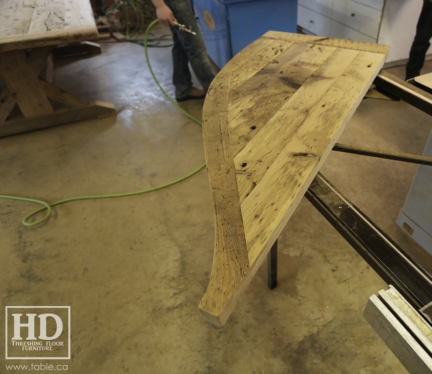 Ontario barnwood table tops, custom tops, HD Threshing Floor Furniture, rustic, distressed wood top, Gerald Reinink, mennonite furniture