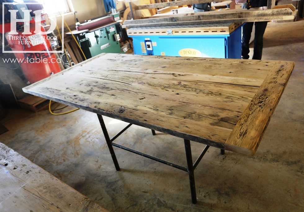 Ontario barnwood table tops, custom tops, HD Threshing Floor Furniture, rustic, distressed wood top, Gerald Reinink, mennonite furniture