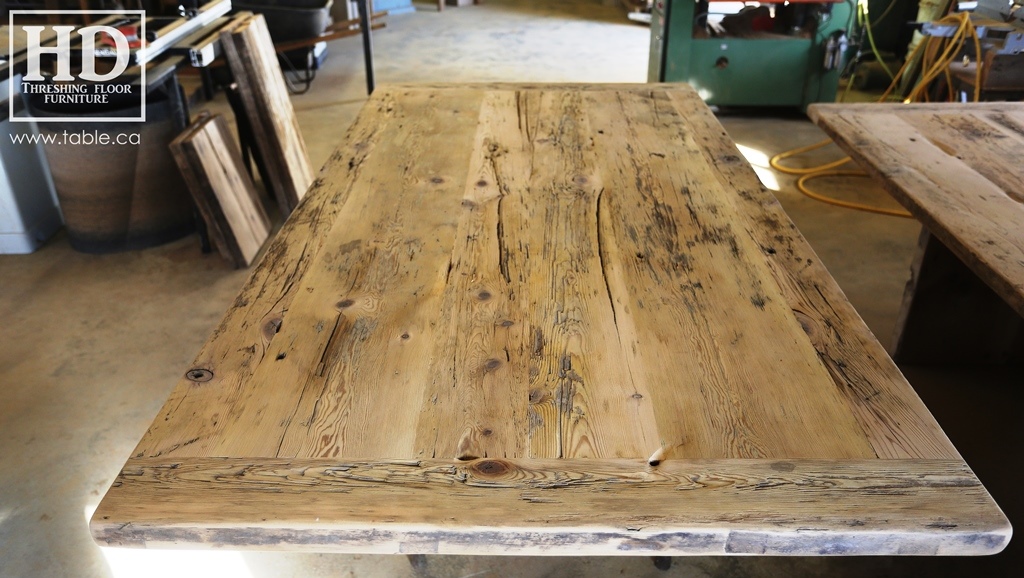 Ontario barnwood table tops, custom tops, HD Threshing Floor Furniture, rustic, distressed wood top, Gerald Reinink, mennonite furniture