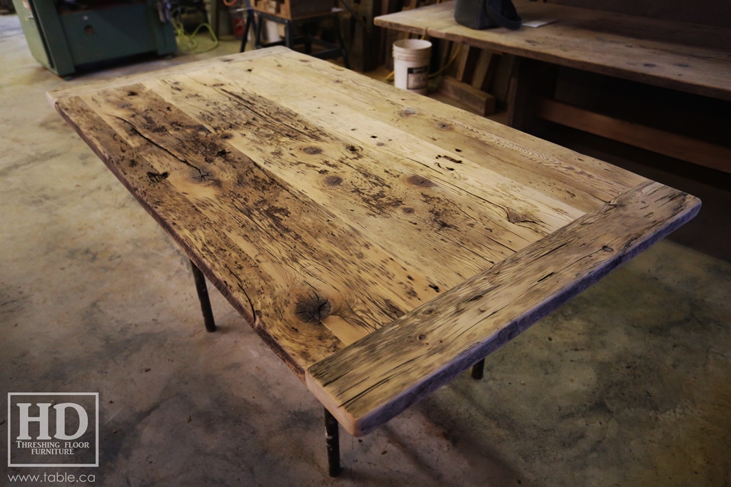 Ontario barnwood table tops, custom tops, HD Threshing Floor Furniture, rustic, distressed wood top, Gerald Reinink, mennonite furniture