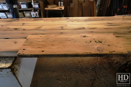 Ontario barnwood table tops, custom tops, HD Threshing Floor Furniture, rustic, distressed wood top, Gerald Reinink, mennonite furniture