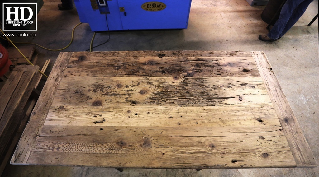 Ontario barnwood table tops, custom tops, HD Threshing Floor Furniture, rustic, distressed wood top, Gerald Reinink, mennonite furniture