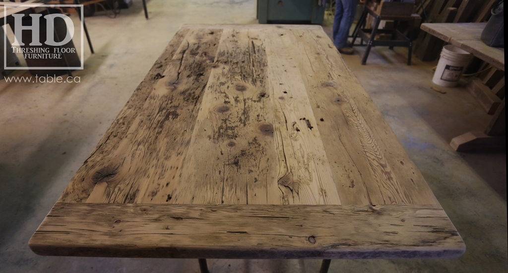 Ontario barnwood table tops, custom tops, HD Threshing Floor Furniture, rustic, distressed wood top, Gerald Reinink, mennonite furniture