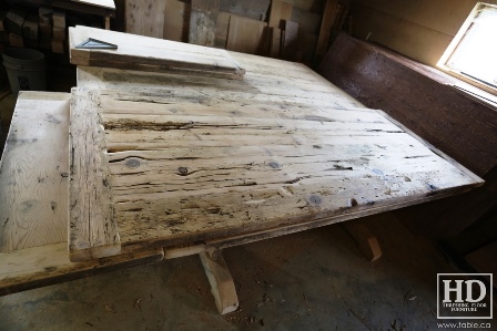 Ontario barnwood table tops, custom tops, HD Threshing Floor Furniture, rustic, distressed wood top, Gerald Reinink, mennonite furniture