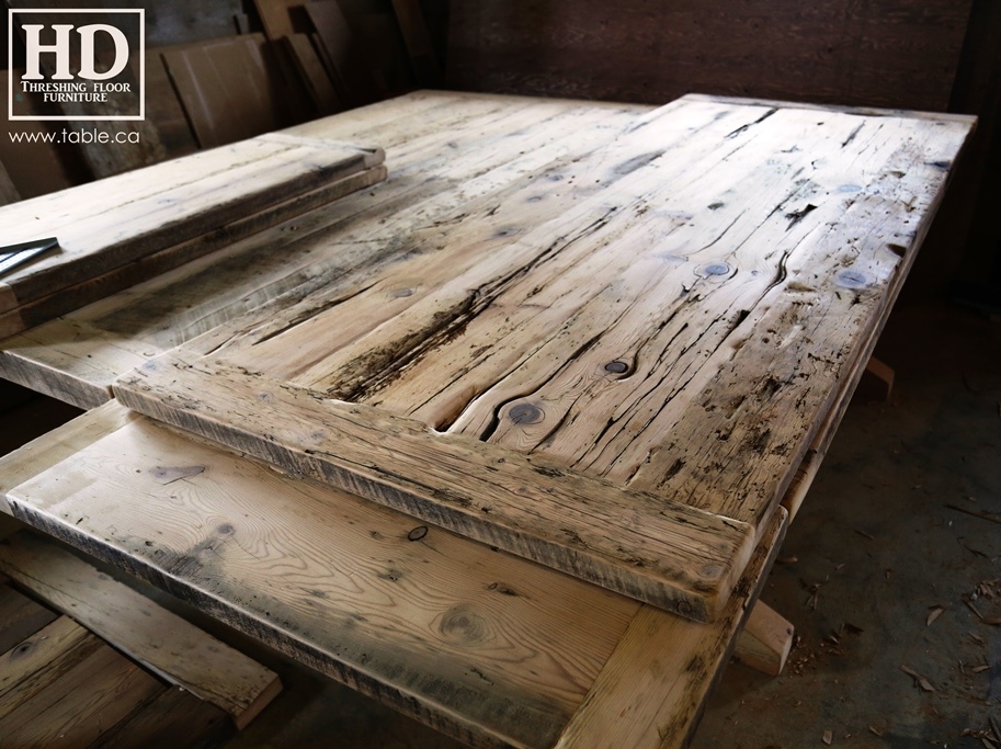 Ontario barnwood table tops, custom tops, HD Threshing Floor Furniture, rustic, distressed wood top, Gerald Reinink, mennonite furniture