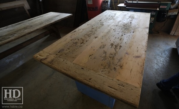 Ontario barnwood table tops, custom tops, HD Threshing Floor Furniture, rustic, distressed wood top, Gerald Reinink, mennonite furniture