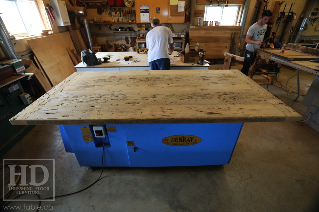 Ontario barnwood table tops, custom tops, HD Threshing Floor Furniture, rustic, distressed wood top, Gerald Reinink, mennonite furniture