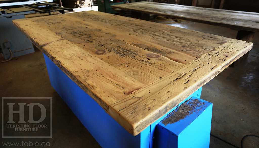 Ontario barnwood table tops, custom tops, HD Threshing Floor Furniture, rustic, distressed wood top, Gerald Reinink, mennonite furniture