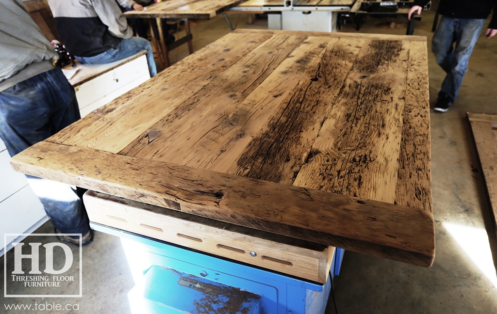 Ontario barnwood table tops, custom tops, HD Threshing Floor Furniture, rustic, distressed wood top, Gerald Reinink, mennonite furniture