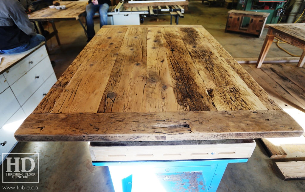 Ontario barnwood table tops, custom tops, HD Threshing Floor Furniture, rustic, distressed wood top, Gerald Reinink, mennonite furniture