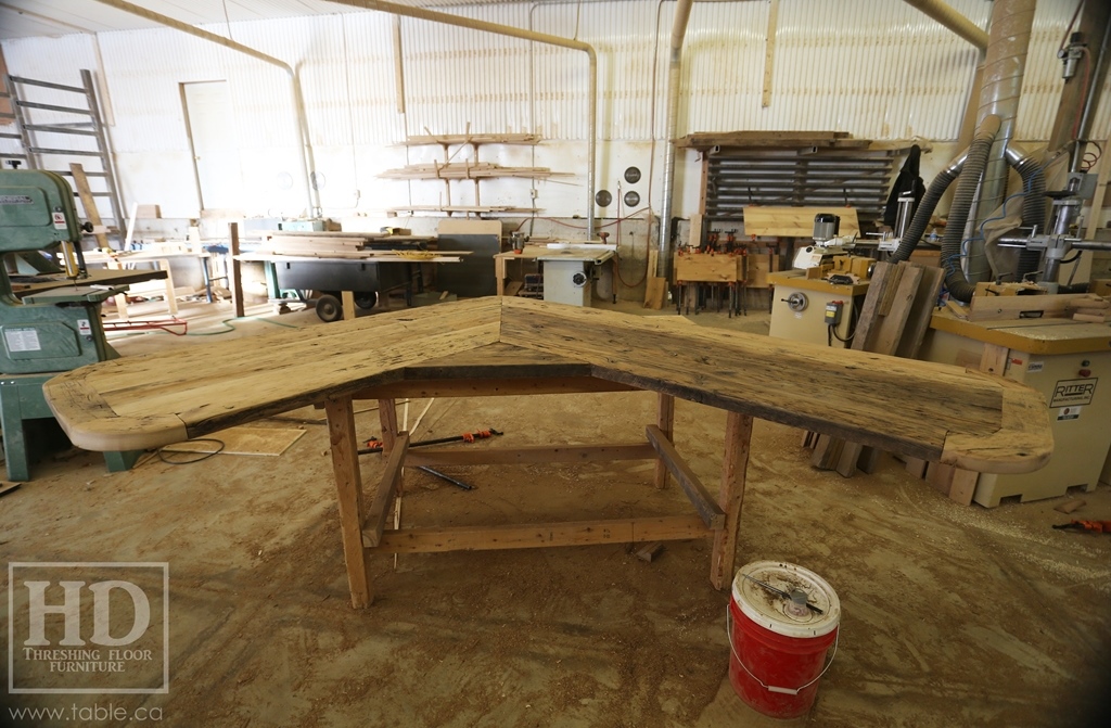 Ontario barnwood table tops, custom tops, HD Threshing Floor Furniture, rustic, distressed wood top, Gerald Reinink, mennonite furniture