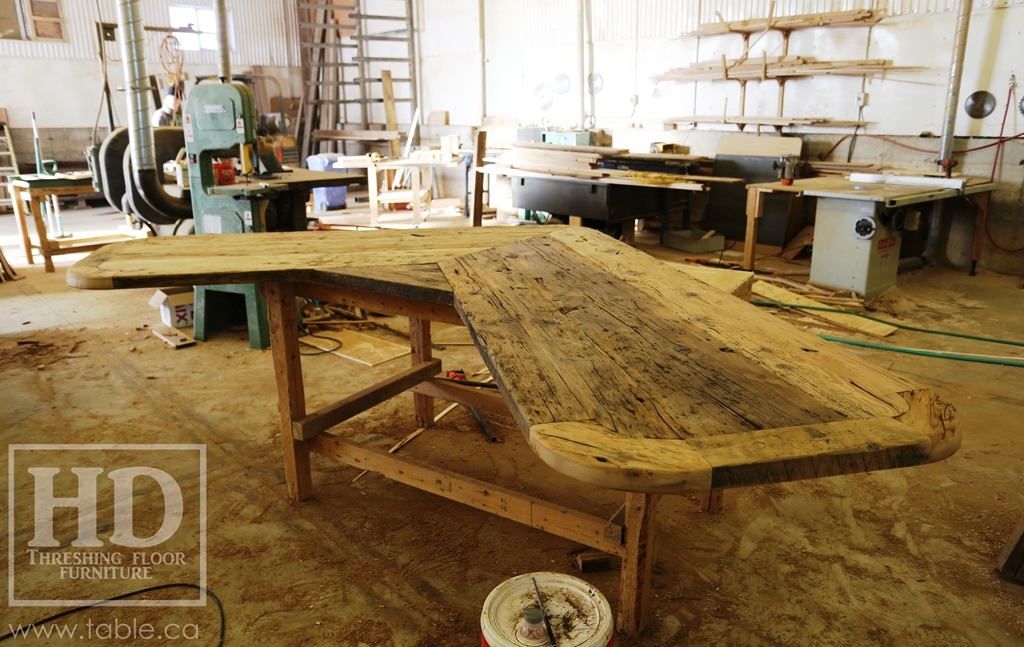 Ontario barnwood table tops, custom tops, HD Threshing Floor Furniture, rustic, distressed wood top, Gerald Reinink, mennonite furniture