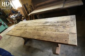 trestle table, Ontario, reclaimed wood table, rustic