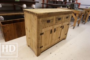 reclaimed wood buffet Ontario, reclaimed wood table Ontario, Gerald Reinink, rustic