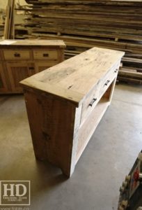 reclaimed wood buffet Ontario, reclaimed wood table Ontario, Gerald Reinink, rustic